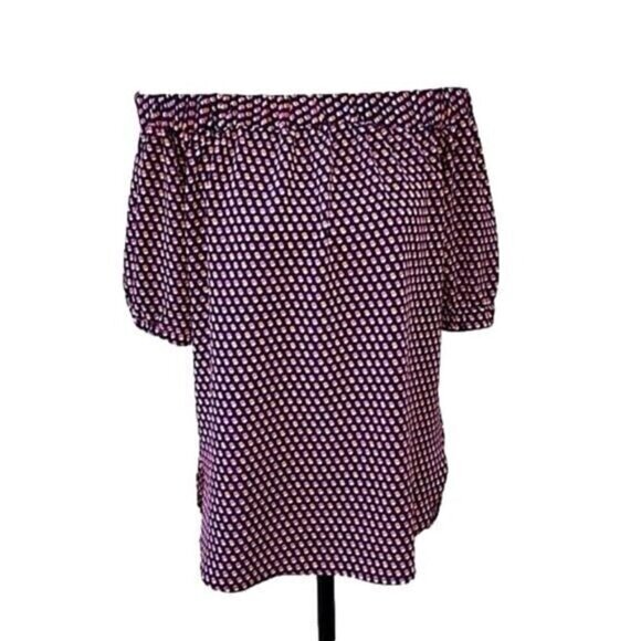 Michael Michael Kors Off The Shoulder 3/4 Sleeve Multicolor Top Small - Picture 1 of 4